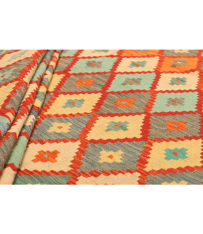 291x202cm Afghan Oriental wool carpet Handmade Kelim Rug