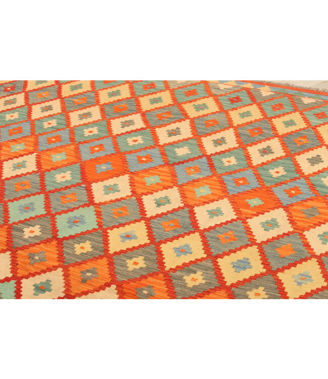 291x202cm Afghan Oriental wool carpet Handmade Kelim Rug