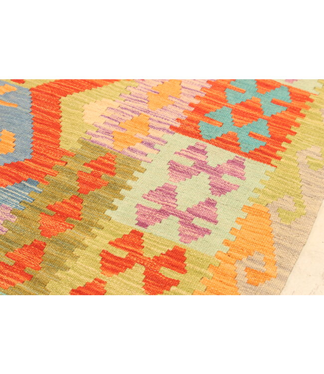 301x201cm Afghanischer orientalischer Wollteppich handgefertigter Kelim-Teppich