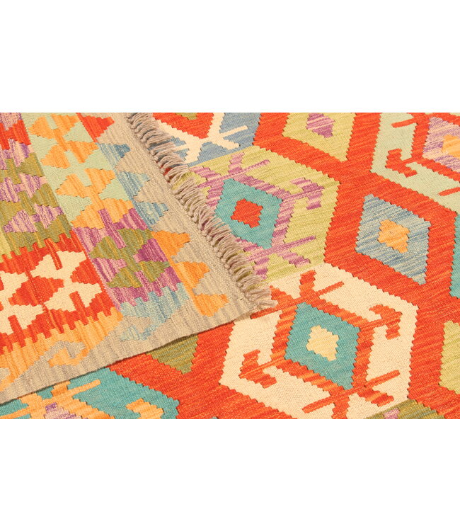 301x201cm Afghanischer orientalischer Wollteppich handgefertigter Kelim-Teppich