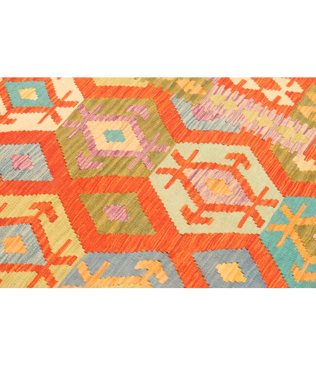 301x201cm Afghanischer orientalischer Wollteppich handgefertigter Kelim-Teppich