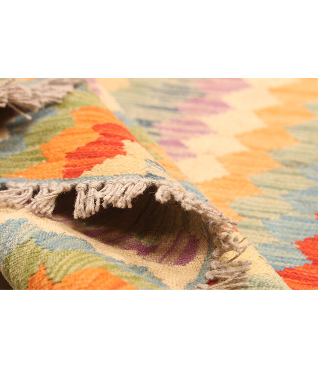 300x199cm Afghanischer orientalischer Wollteppich handgefertigter Kelim-Teppich