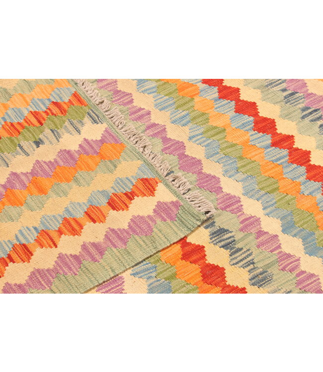 300x199cm Afghanischer orientalischer Wollteppich handgefertigter Kelim-Teppich