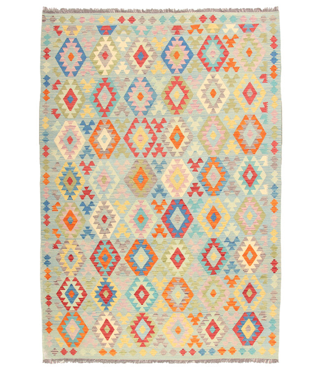 292x201cm Afghaans oosters wollen tapijt handgemaakt Kelim-kleed