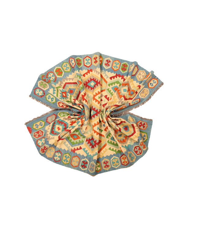 300x197cm  Afghaans oosters wollen tapijt handgemaakt Kelim-kleed