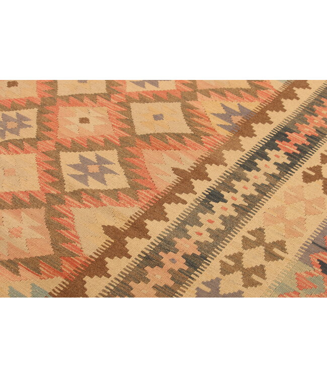 309x178cm Afghanischer orientalischer Wollteppich handgefertigter Kelim-Teppich