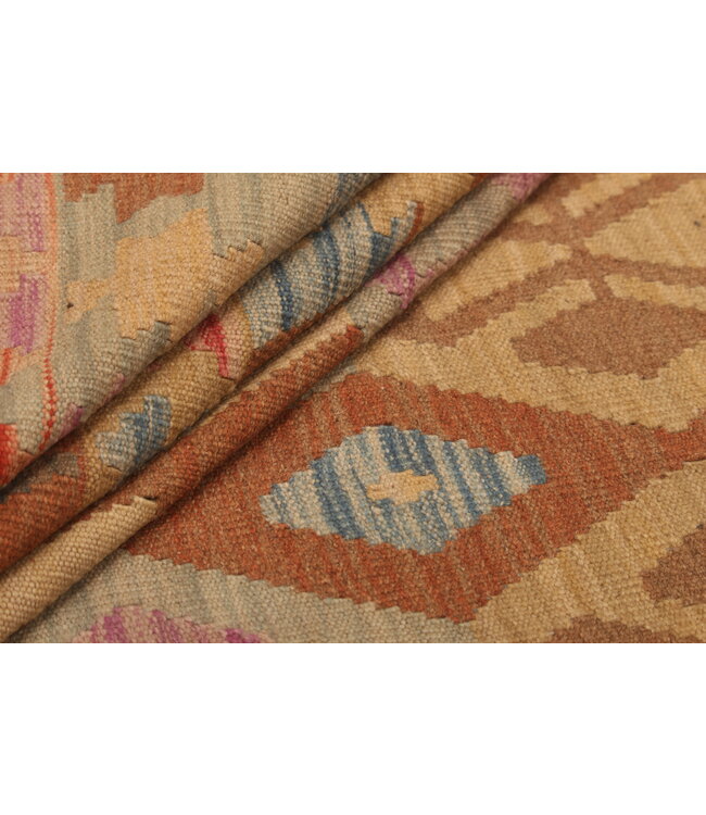 298x197cm Afghanischer orientalischer Wollteppich handgefertigter Kelim-Teppich