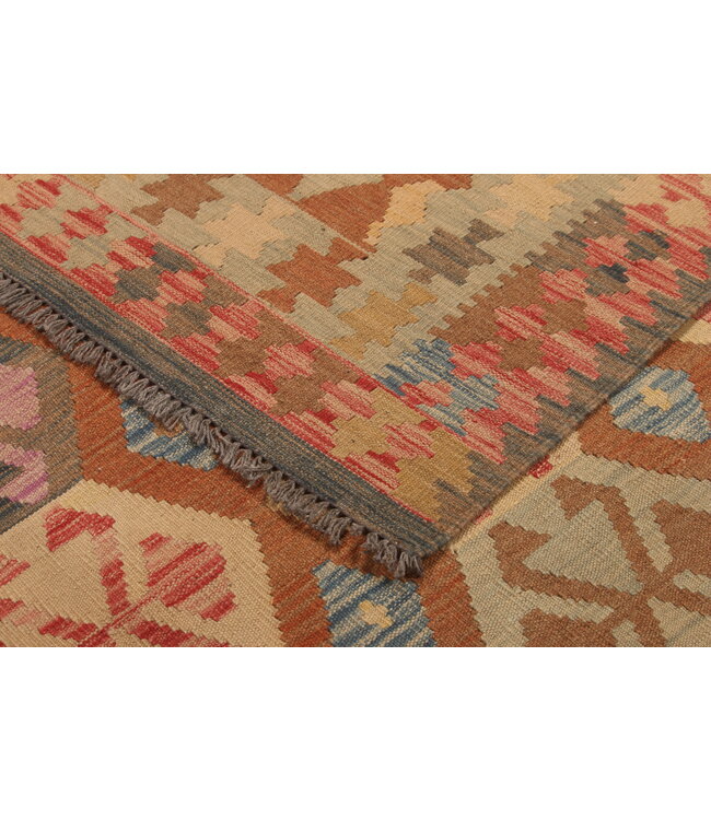 298x197cm Afghanischer orientalischer Wollteppich handgefertigter Kelim-Teppich