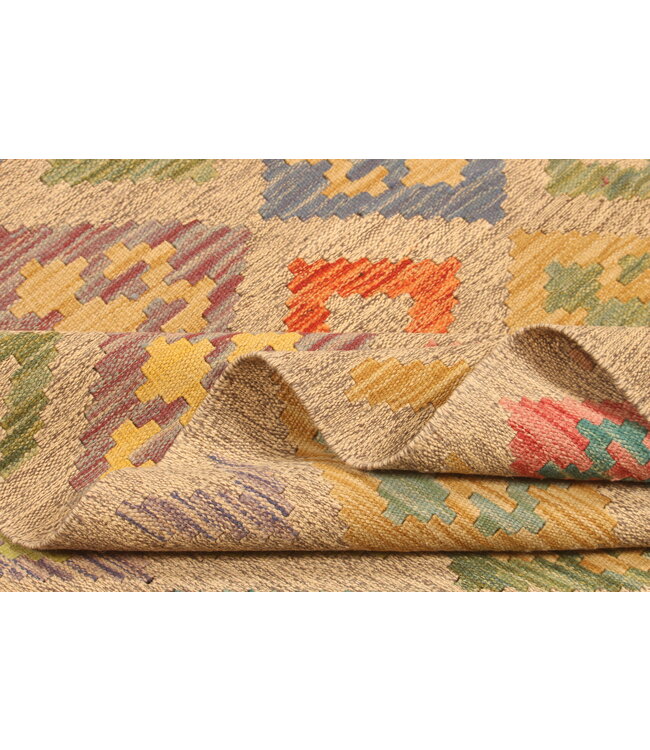 298x196 cm Afghanischer orientalischer Wollteppich handgefertigter Kelim-Teppich