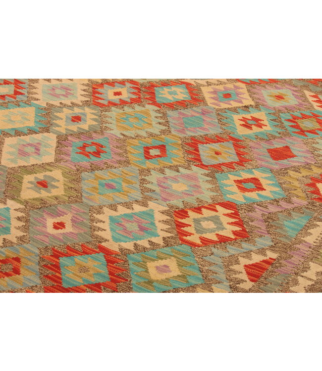 296x210cm  Afghaans oosters wollen tapijt handgemaakt Kelim-kleed