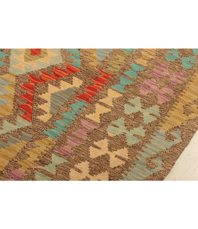 296x210cm  Afghanischer orientalischer Wollteppich handgefertigter Kelim-Teppich