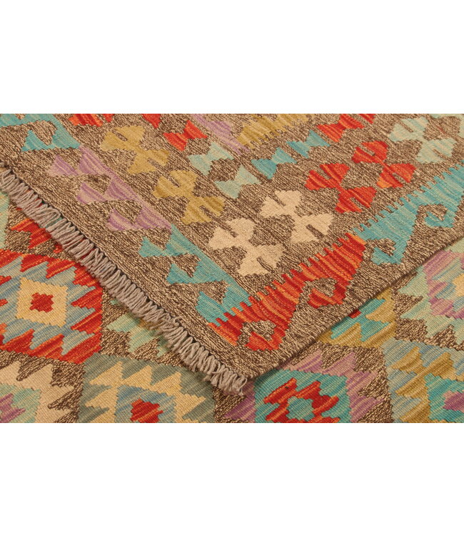 296x210cm  Afghanischer orientalischer Wollteppich handgefertigter Kelim-Teppich