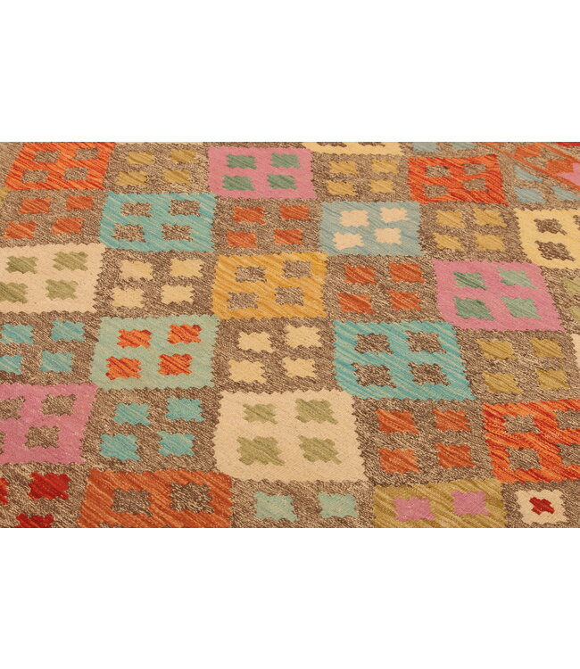 298x198cm Afghaans oosters wollen tapijt handgemaakt Kelim-kleed