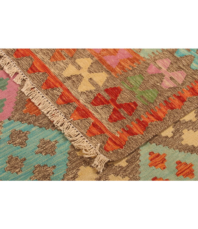 298x198cm Afghan Oriental wool carpet Handmade Kelim Rug