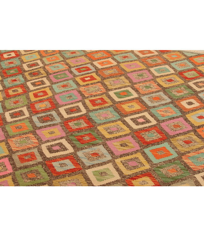 299x199cm Afghan Oriental wool carpet Handmade Kelim Rug