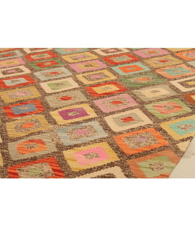 299x199cm Afghanischer orientalischer Wollteppich handgefertigter Kelim-Teppich