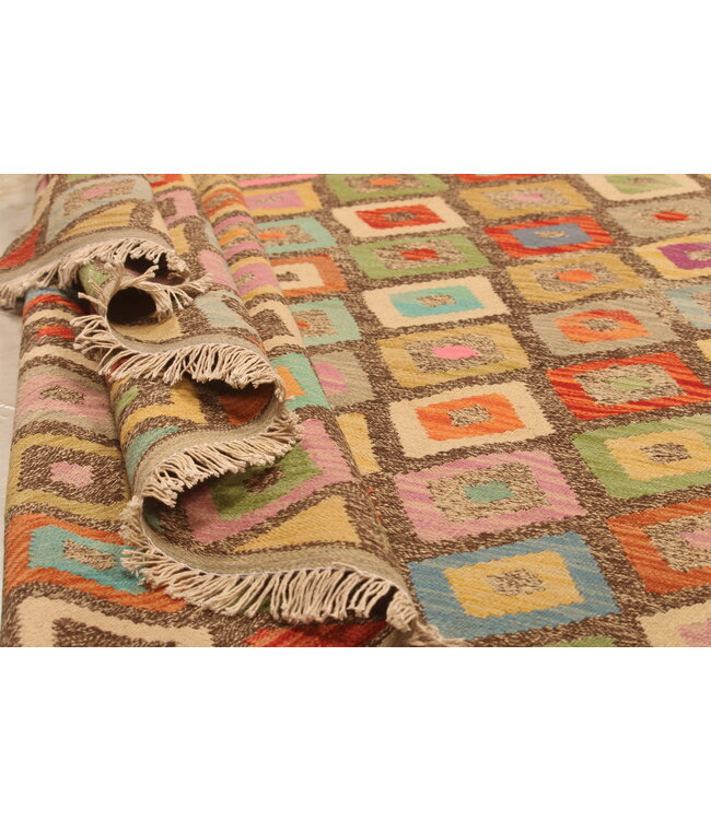 299x199cm Afghan Oriental wool carpet Handmade Kelim Rug