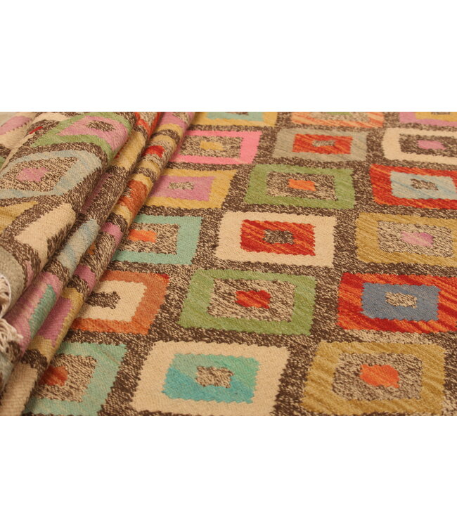 299x199cm Afghanischer orientalischer Wollteppich handgefertigter Kelim-Teppich