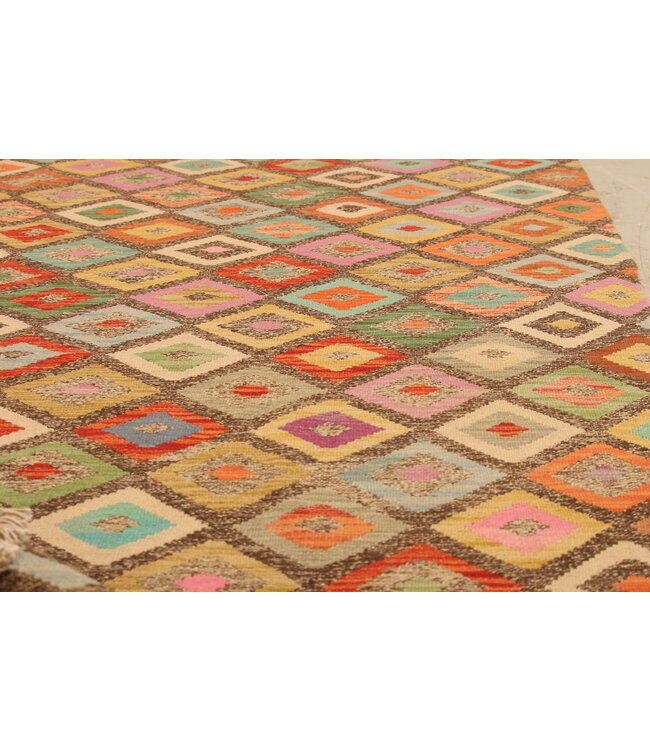 299x199cm Afghanischer orientalischer Wollteppich handgefertigter Kelim-Teppich