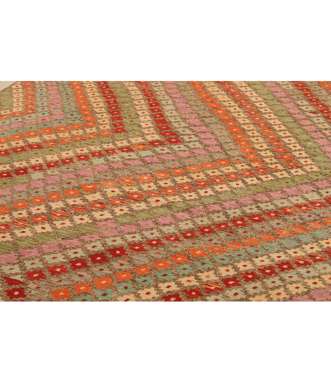 295x200cm Handgeweven Traditionele Kelim Vloerkleed Wol Tapijt