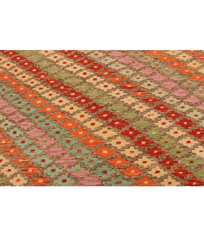 295x200cm Handgewebter Traditioneller Kelim Teppich Woll