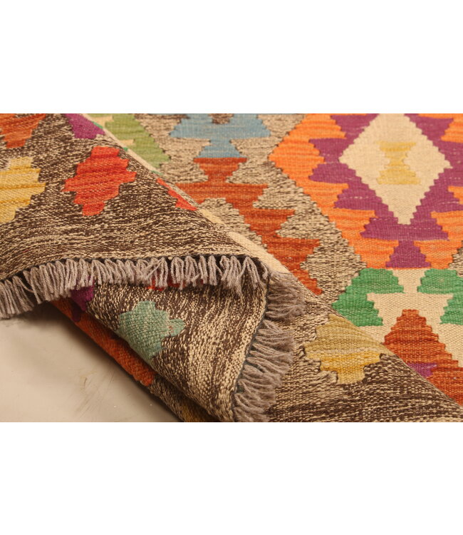 286x199cm Afghan Oriental wool carpet Handmade Kelim Rug