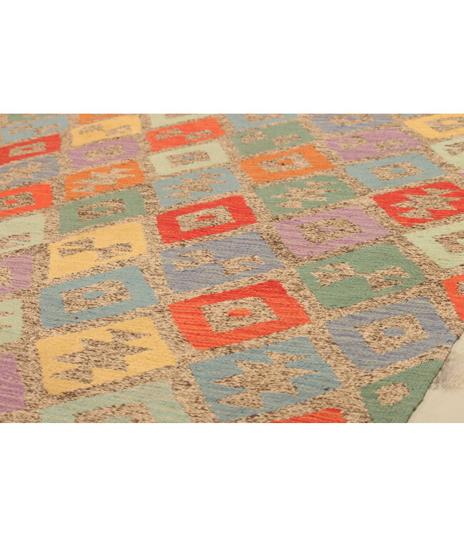 293x200cm Handgewebter Traditioneller Kelim Teppich Woll