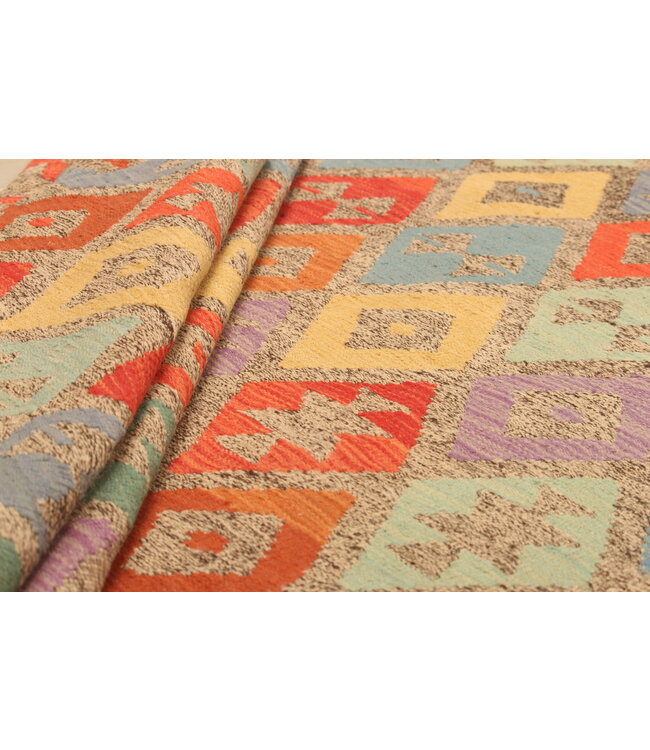 293x200cm Handwoven Traditional Kelim Area Rug Wool Carpet