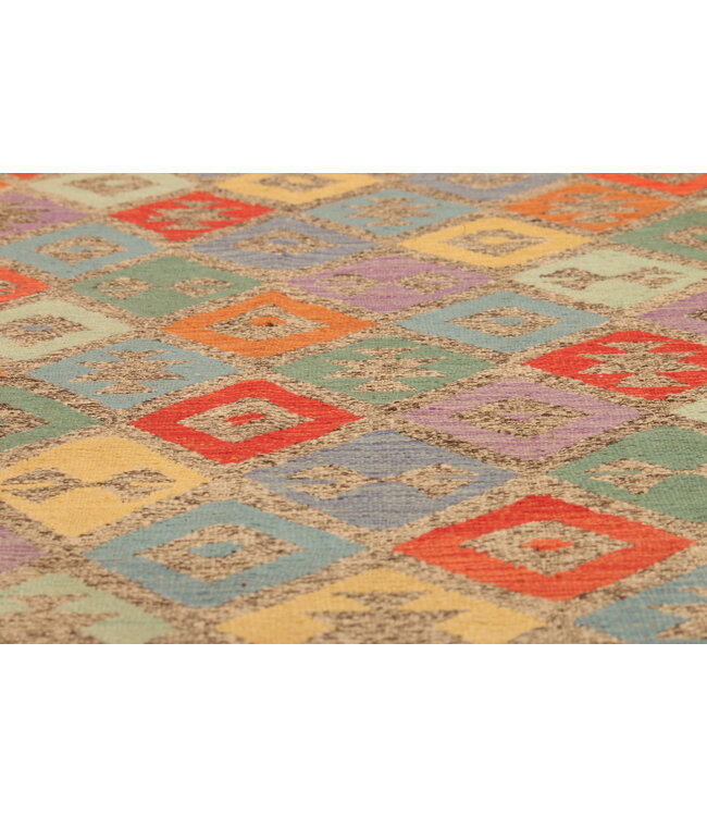 293x200cm Handgewebter Traditioneller Kelim Teppich Woll