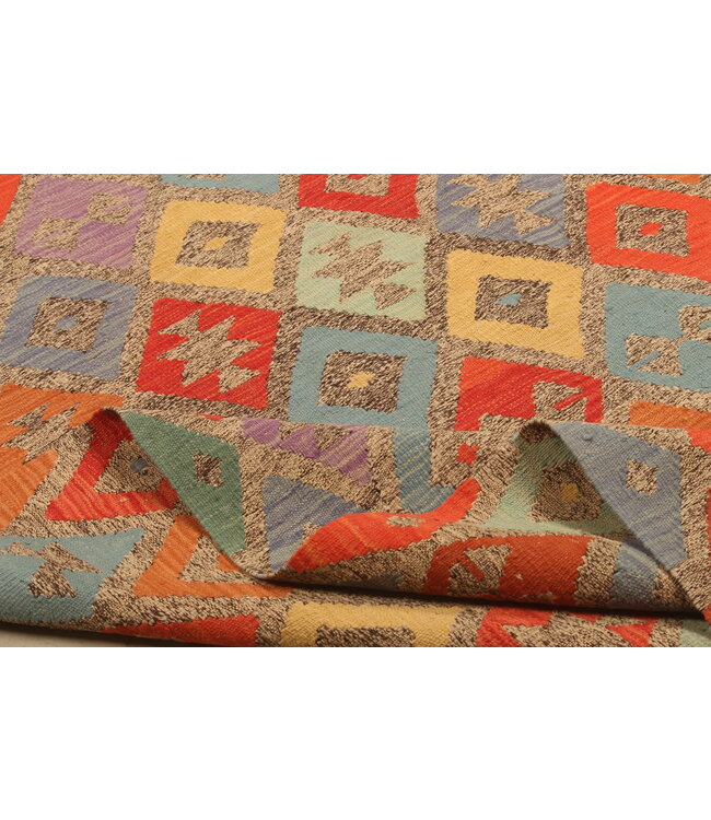 293x200cm Handwoven Traditional Kelim Area Rug Wool Carpet