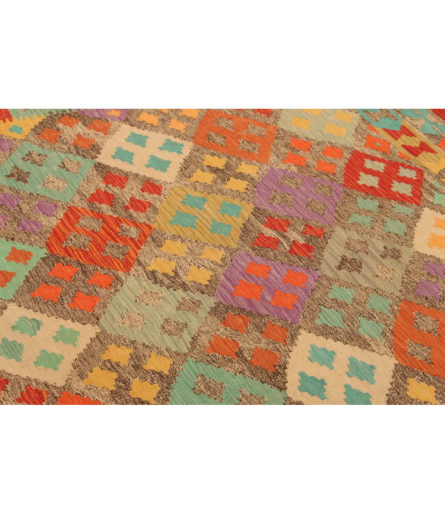 302x200cm  Afghanischer orientalischer Wollteppich handgefertigter Kelim-Teppich