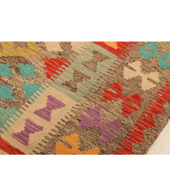 302x200cm Afghan Oriental wool carpet Handmade Kelim Rug