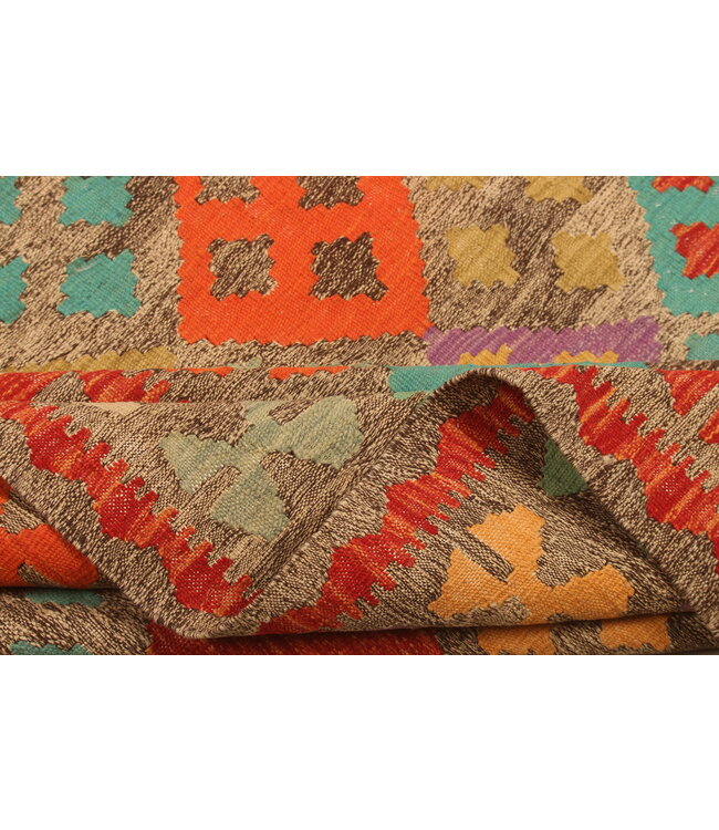 302x200cm  Afghanischer orientalischer Wollteppich handgefertigter Kelim-Teppich