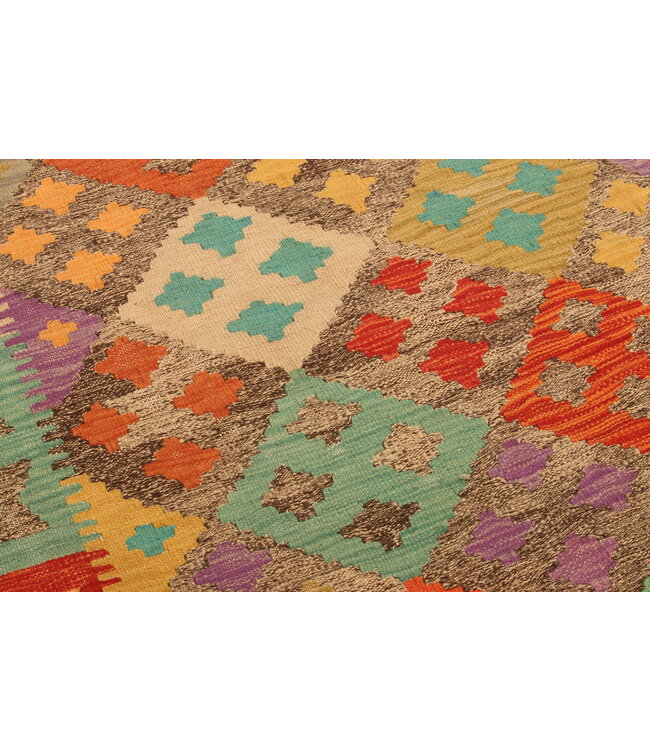 302x200cm Afghan Oriental wool carpet Handmade Kelim Rug