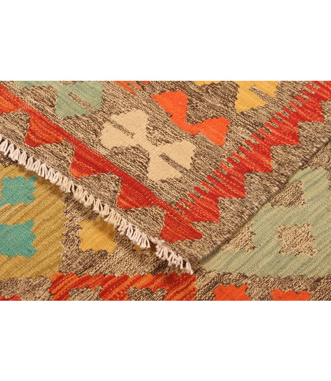 302x200cm  Afghanischer orientalischer Wollteppich handgefertigter Kelim-Teppich