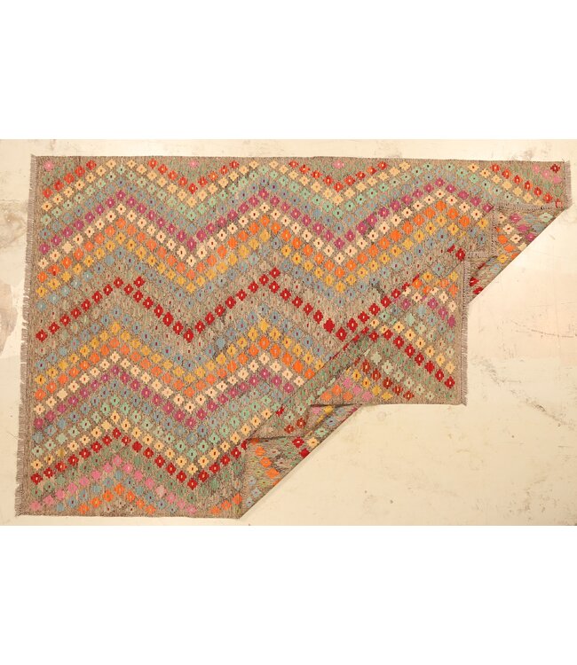 305x202cm Afghan Oriental wool carpet Handmade Kelim Rug