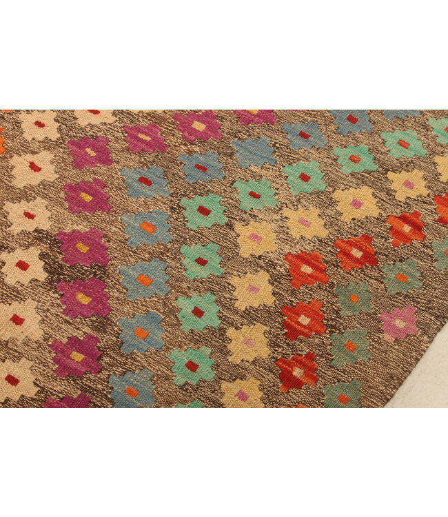 305x202cm  Afghanischer orientalischer Wollteppich handgefertigter Kelim-Teppich