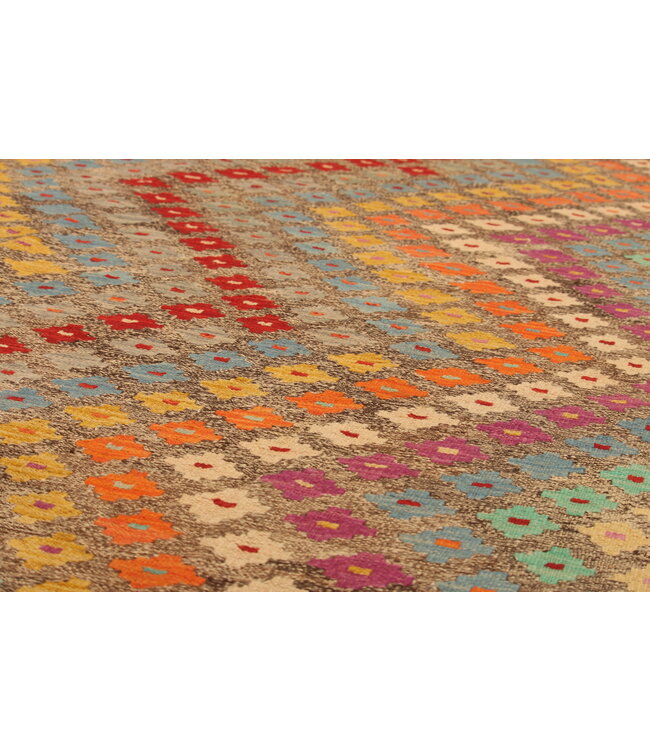 305x202cm  Afghanischer orientalischer Wollteppich handgefertigter Kelim-Teppich