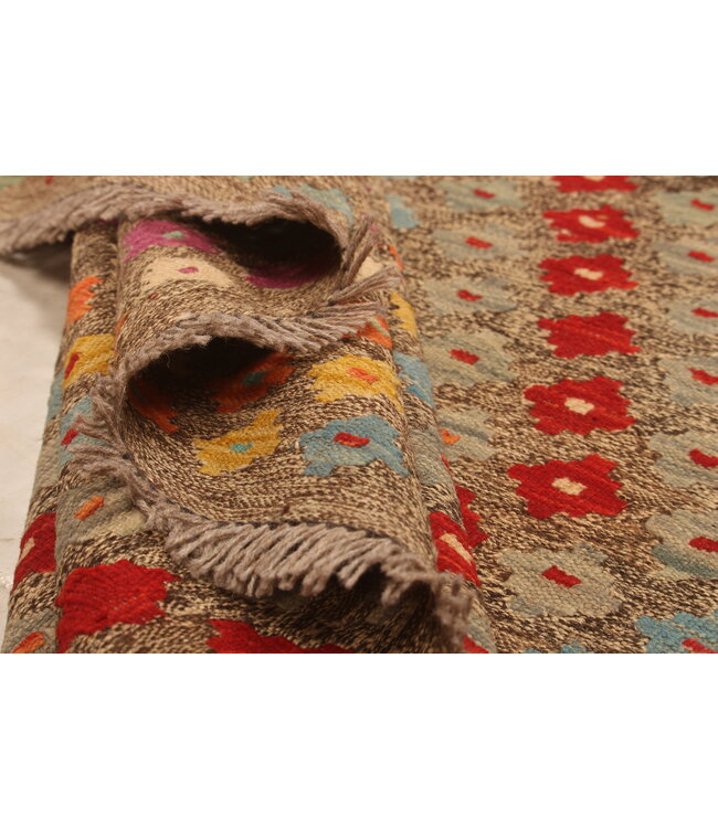 305x202cm  Afghanischer orientalischer Wollteppich handgefertigter Kelim-Teppich