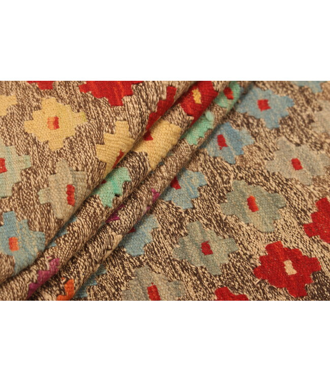 305x202cm  Afghanischer orientalischer Wollteppich handgefertigter Kelim-Teppich