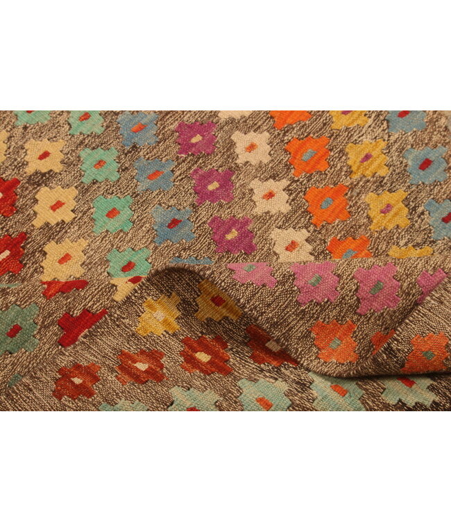 305x202cm  Afghanischer orientalischer Wollteppich handgefertigter Kelim-Teppich