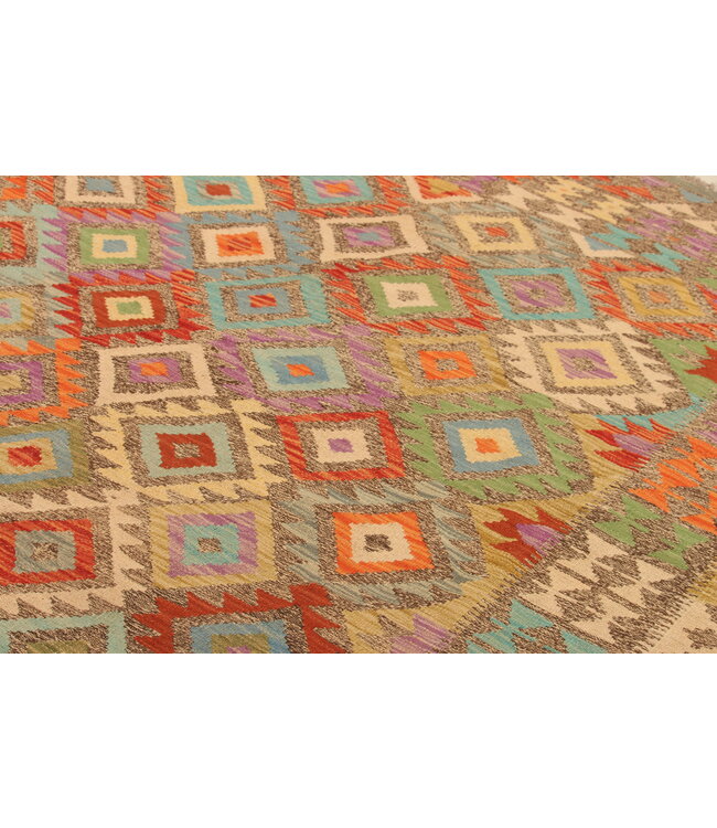 295x201cm Afghan Oriental wool carpet Handmade Kelim Rug