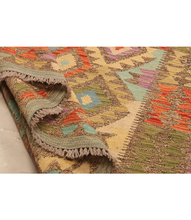 295x201cm  Afghanischer orientalischer Wollteppich handgefertigter Kelim-Teppich