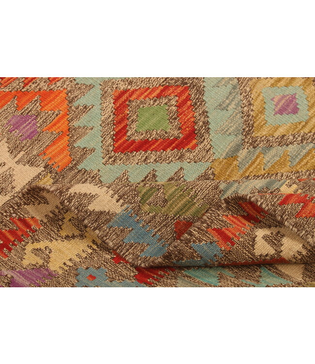 295x201cm Afghan Oriental wool carpet Handmade Kelim Rug