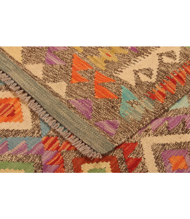 295x201cm  Afghanischer orientalischer Wollteppich handgefertigter Kelim-Teppich