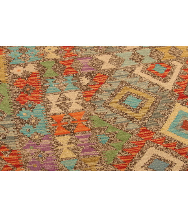 295x201cm  Afghanischer orientalischer Wollteppich handgefertigter Kelim-Teppich