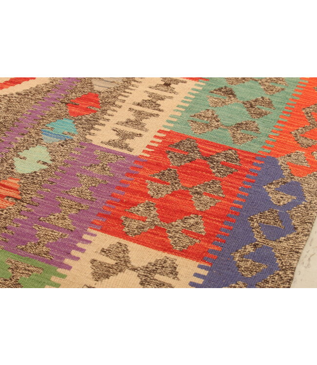 295x194cm  Afghanischer orientalischer Wollteppich handgefertigter Kelim-Teppich