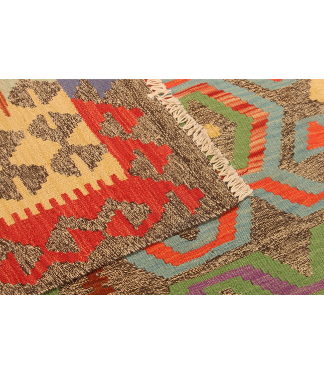 295x194cm  Afghanischer orientalischer Wollteppich handgefertigter Kelim-Teppich