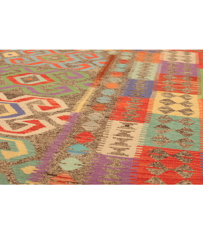 295x194cm  Afghanischer orientalischer Wollteppich handgefertigter Kelim-Teppich