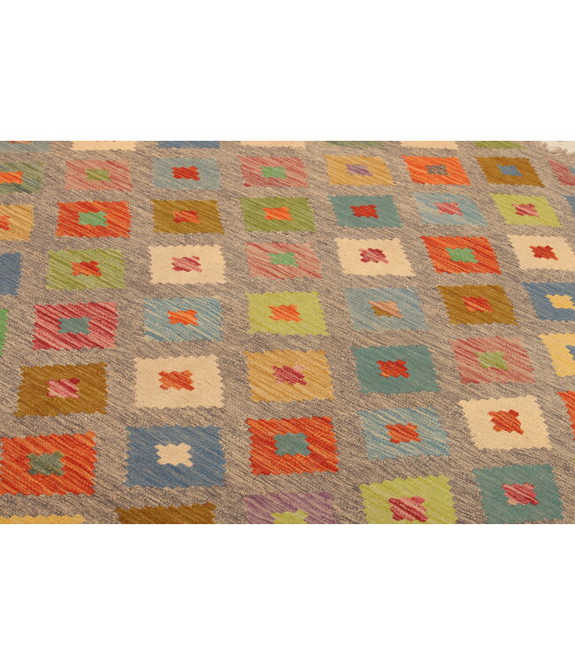 299x199cm Afghanischer orientalischer Wollteppich handgefertigter Kelim-Teppich